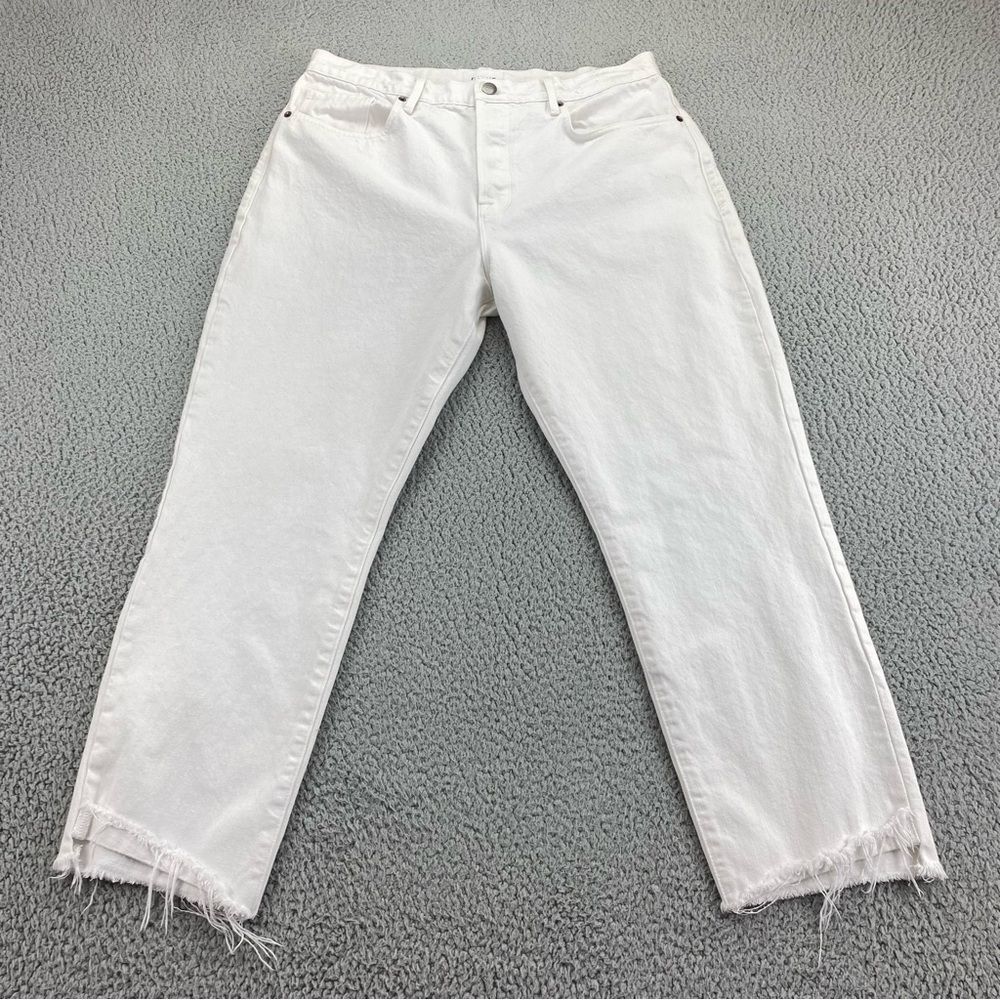 FRAME Denim Le Original Rumpled Blanc Grind White Button Fly Jeans  Size:  32